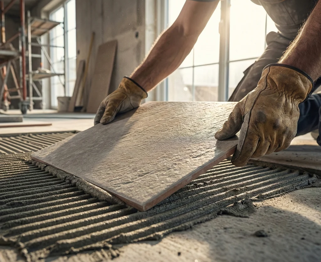 teknik pemasangan keramik profesional dengan Semen Keramik GM-550